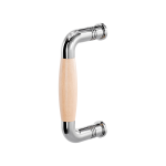 Pull handle Ika polished stainless steel with beech wood