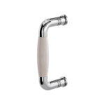 Pull handle Ika polished stainless steel with oak whitewash 130x60mm