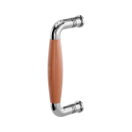 Pull handle Ika polished stainless steel with cherrywood 157x62mm