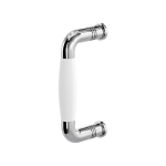Pull handle Ika polished stainless steel with white