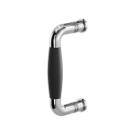 Pull handle Ika polished stainless steel with black
