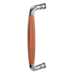 Pull handle Ika polished stainless steel with cherrywood 207x63mm