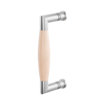 Door pull handle Ika satin stainless steel with beech wood 157x62mm