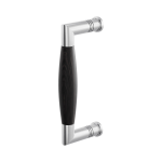 Door pull handle Ika satin stainless steel with ebony 157x62mm
