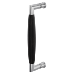 Door pull handle Ika satin stainless steel with ebony 207x63mm