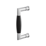 Door pull handle Ika satin stainless steel with ebony