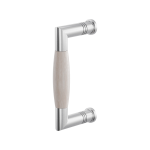 Door pull handle Ika satin stainless steel with oak whitewash