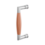 Door pull handle Ika satin stainless steel with cherrywood 157x62mm