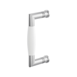 Door pull handle Ika satin stainless steel with white 130x60mm