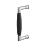 Door pull handle Ika satin stainless steel with black 157x62mm