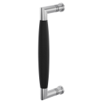 Door pull handle Ika satin stainless steel with black 207x63mm