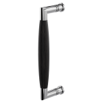 Door pull handle Ika polished stainless steel with ebony 207x63mm