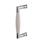 Door pull handle Ika polished stainless steel with oak whitewash 157x62mm