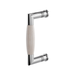 Door pull handle Ika polished stainless steel with oak whitewash