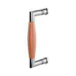 Door pull handle ton model Ika polished stainless steel with cherrywood 157x62mm