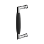 Door pull handle Ika polished stainless steel with black 157x62mm