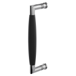 Door pull handle Ika polished stainless steel with black 207x63mm