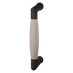 Door pull handle Ika black with oak whitewash 207x63mm