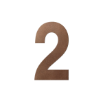 GPF Bronze blend house number 2 XL, 250 mm