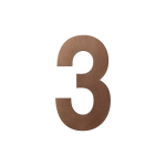 GPF Bronze blend house number 3 XL, 250 mm