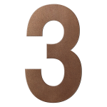 GPF Bronze blend house number 3 XXL, 400 mm