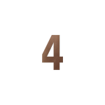 GPF Bronze blend house number 4, 150 mm