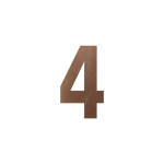 GPF Bronze blend house number 4 L, 200 mm