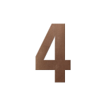 GPF Bronze blend house number 4 XL, 250 mm