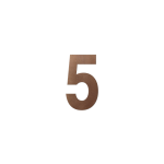 GPF Bronze blend house number 5, 150 mm