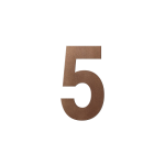 GPF Bronze blend house number 5 L, 200 mm