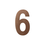 GPF Bronze blend house number 6 XL, 250 mm