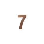 GPF Bronze blend house number 7, 150 mm