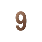 GPF Bronze blend house number 9 L, 200 mm