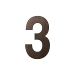 GPF Dark blend house number 3 XL, 250 mm