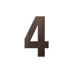 GPF Dark blend house number 4 XL, 250 mm