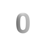 GPF stainless steel satin house number 0 L, 200 mm