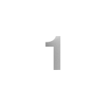 GPF stainless steel satin house number 1, 150 mm