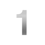 GPF stainless steel satin house number 1 XL, 250 mm