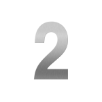 GPF stainless steel satin house number 2 XL, 250 mm