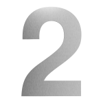 GPF stainless steel satin house number 2 XXL, 400 mm