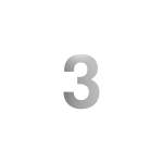 GPF stainless steel satin house number 3, 150 mm