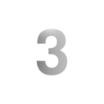 GPF stainless steel satin house number 3 L, 200 mm
