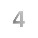 GPF stainless steel satin house number 4 L, 200 mm