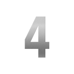 GPF stainless steel satin house number 4 XL, 250 mm
