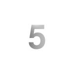 GPF stainless steel satin house number 5, 150 mm