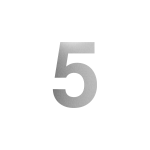 GPF stainless steel satin house number 5 L, 200 mm