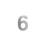 GPF stainless steel satin house number 6, 150 mm