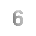 GPF stainless steel satin house number 6 L, 200 mm