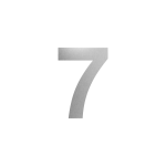 GPF stainless steel satin house number 7 L, 200 mm