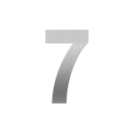 GPF stainless steel satin house number 7 XL, 250 mm